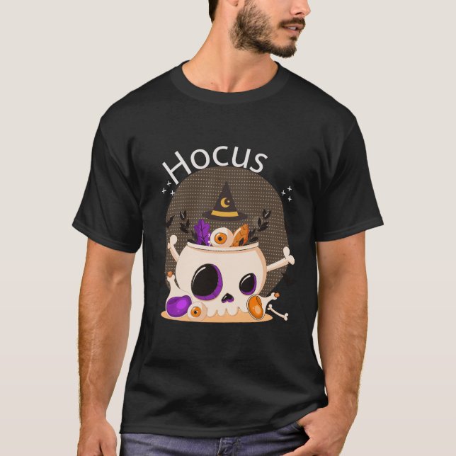 Camiseta Hocus Pocus Skull Cauldron (Frente)