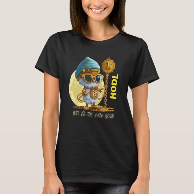 Camiseta HODL Bitcoin BTC Genie Moon (Frente)