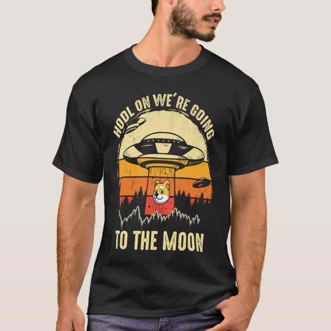 Camiseta HODL Na Lua Cryptocurrency Crypto Dogecoi (Frente)
