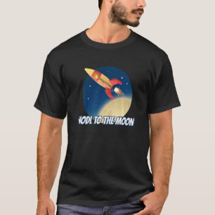 Camiseta Hodl Para A Cripto De Cães De Foguete Cripto-Lua