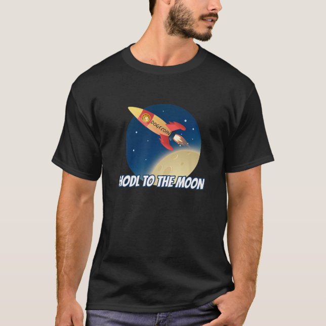 Camiseta HODL Para A Criptografia De CÃES De Foguete Cripto (Frente)
