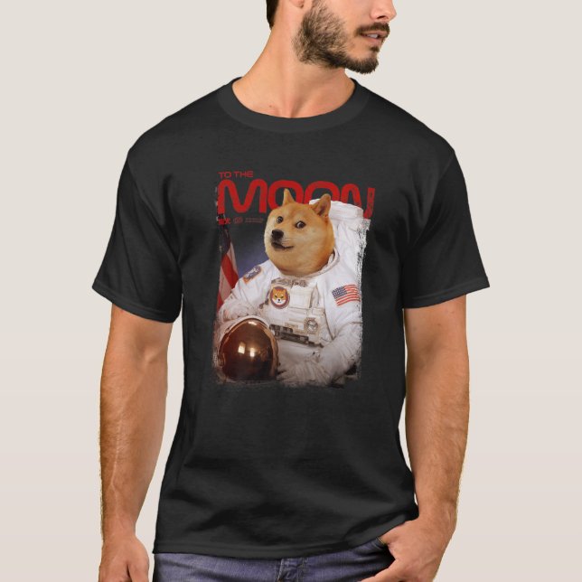 Camiseta HODL SHIB Para O Astronauta Da Lua Shiba Inu Token (Frente)