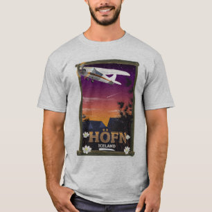 Camiseta Höfn poster de voo da Islândia