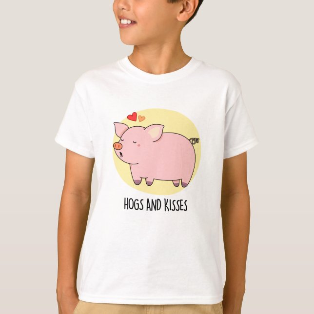 Camiseta Hoge E Kisses Engraçados Porco (Frente)