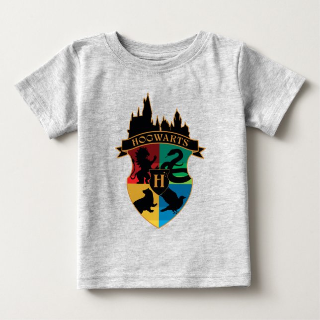 Camiseta HOGWARTS™ Castle Crest House Pride Badge (Frente)