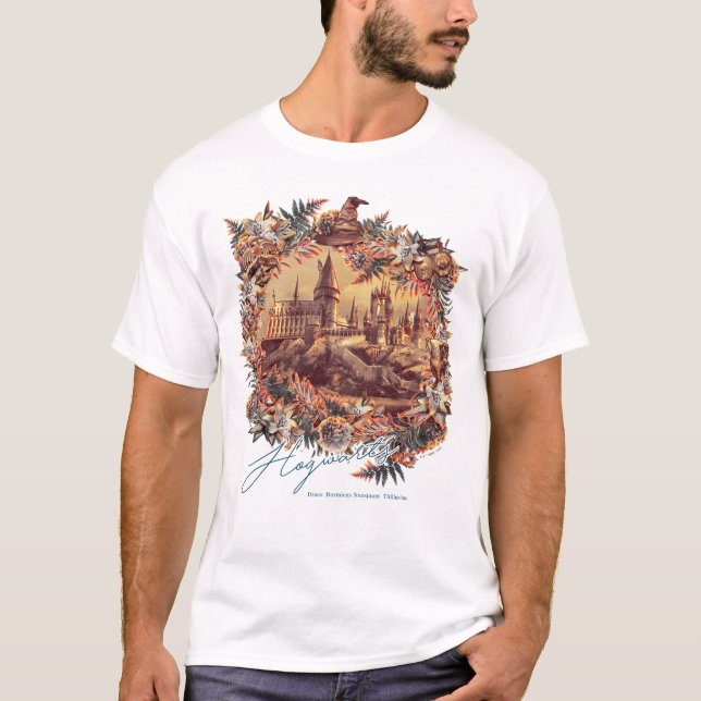 Camiseta HOGWARTS™ CASTLE - Gráfico Floral (Frente)