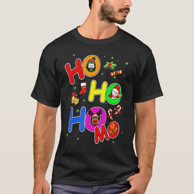 Camiseta Hoho Homo Gay Natal Chapéu de Papai Noel Amor É Am (Frente)