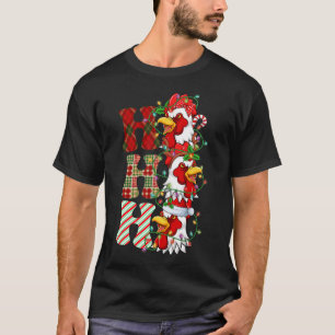 Camiseta Hohoho Chickens Santa Hat Reindeer Feliz Natal