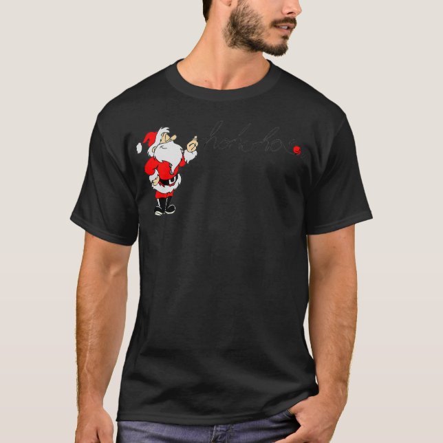 Camiseta HoHoHo, Design de Natal Tradicional do Papai Noel (Frente)