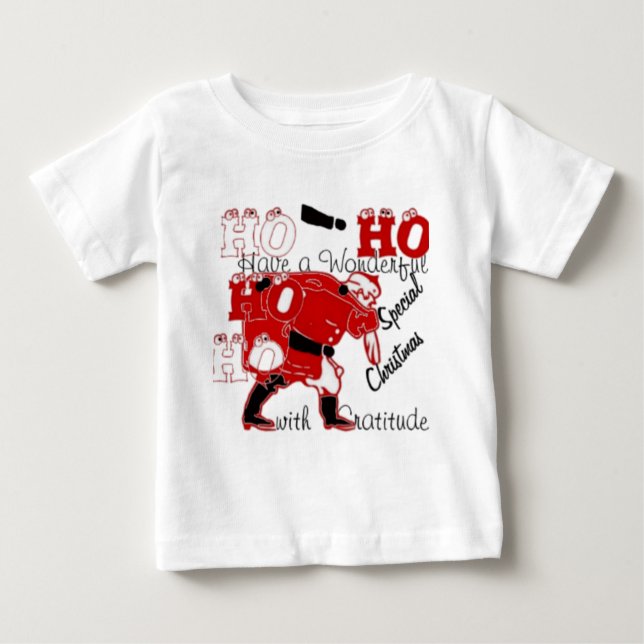 Camiseta HOHOHO tem um maravilhoso Natal com gratidão (Frente)