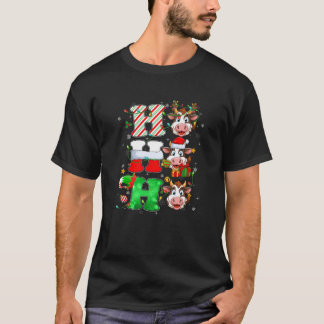 Camiseta HOHOHO Vaca Papai Noel Hat Reindeer Feliz Christm