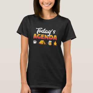 Camiseta Hoje A Agenda Do Café Acampam Cerveja De Tenda E C