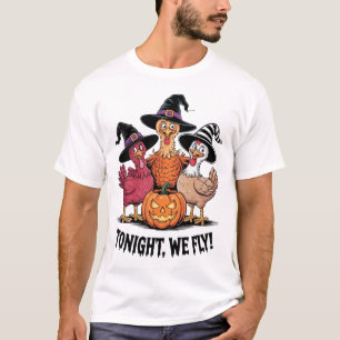 Camiseta Hoje À Noite Voamos Engraçados Galinha Spooky Seas