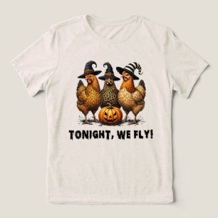 Camiseta Hoje à noite, Voamos Engraçados No Dia das Bruxas