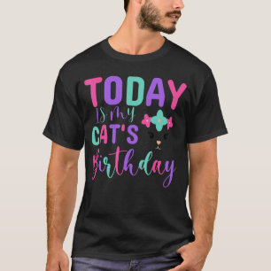 Camiseta Hoje É O Aniversário Do Meu Gato Gato Engraçado