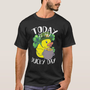 Camiseta Hoje é o meu Ducky Lucky Day Amarelo Leprechaun Ru