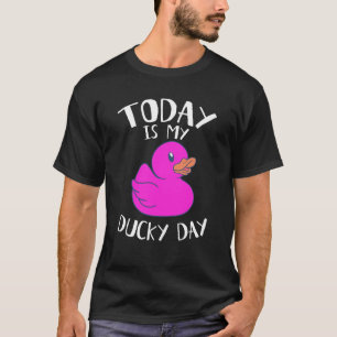 Camiseta Hoje é o meu Ducky Lucky Day Pink Rubber Duque