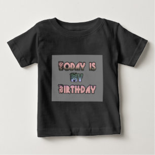 Camiseta Hoje é o meu Impressão de Arte Rosa de Aniversário