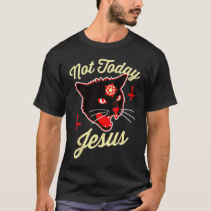 Camiseta Hoje Jesus Cristo Satã Gato Morte Cruzada Vintagem