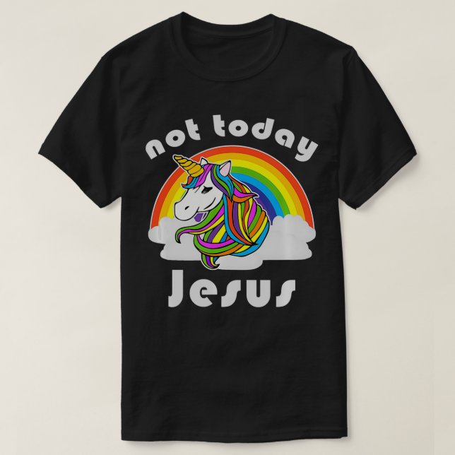 Camiseta Hoje Jesus Unicórnio Rainbow (Frente do Design)