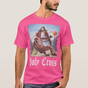Camiseta Hoje não é Satã Jesus Crossover Basquete Sagrado C