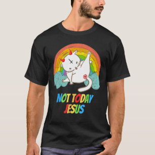 Camiseta Hoje Não Jesus Culto Engraçado Satanás Hail S