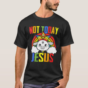 Camiseta Hoje não Jesus Satã de Deus Capa Satanás Arco-