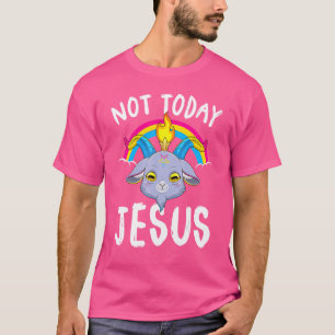 Camiseta Hoje Não Jesus Satã Pansexual Baphomet Goat Pan