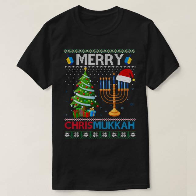 Camiseta Hoje não Papais noeis Hanukkah Chanukah Santa Hat  (Frente do Design)