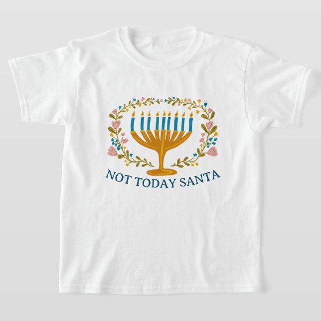 Camiseta HOJE NÃO PAPAIS NOEIS HANUKKAH Menorah Jewish Engr (Postura )