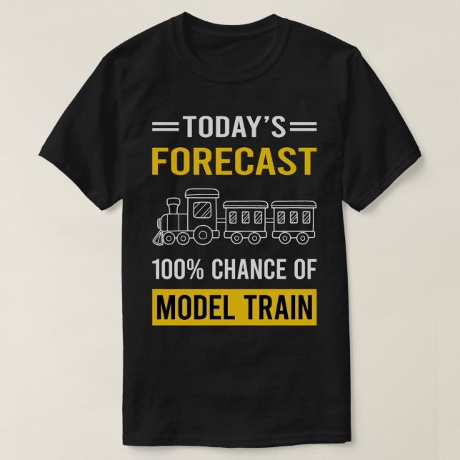 Camiseta Hoje Previsto Modelo De Comboios Ferroviários (Frente do Design)