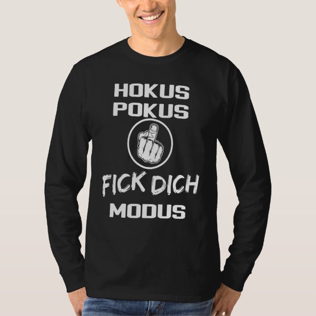 Camiseta Hokus Pokus Fick Dich Modus Medium Finger Dizendo (Frente)