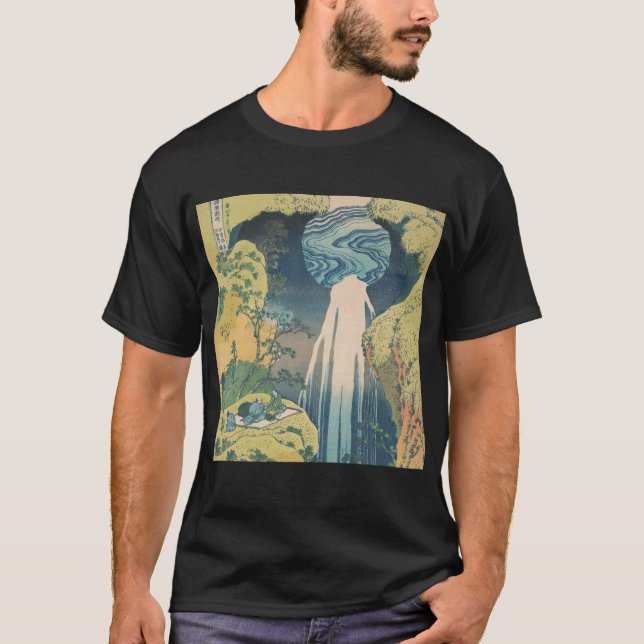 Camiseta Hokusai Amida cai na cachoeira do Japão (Frente)
