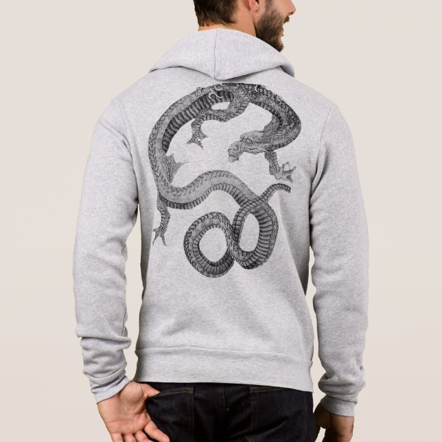Camiseta Hokusai Dragon Hoodie – Japanese Art Streetwear (Verso)