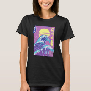 Camiseta Hokusai Retro Vaporwave Aestético Grande Onda