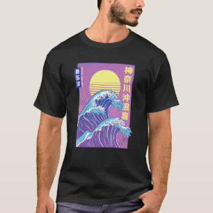 Camiseta Hokusai Retro Vaporwave Aestético Grande Onda