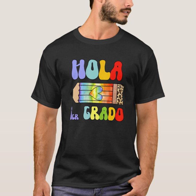 Camiseta Hola 1er Primer Grado Professor espanhol Maestra E (Frente)