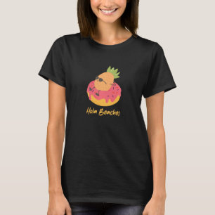 Camiseta Hola Beaches Engraçado Summer Break Aloha Pineappl