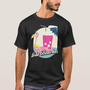 Camiseta Hola Beaches Funny Summer Beach Flamingo Sunglasse