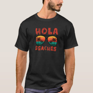 Camiseta Hola Beaches Óculos De Verão Palma De Férias De Cr