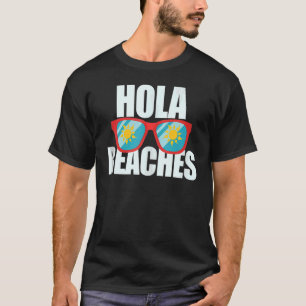 Camiseta Hola Beaches Óculos De Verão Palma De Férias De Cr