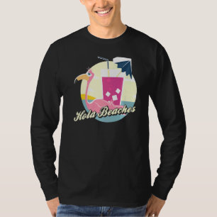 Camiseta Hola Beaches Summer Beach Flamingo Sunglass