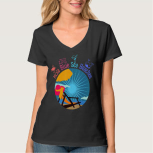 Camiseta Hola Blue Sea Praias Em Palm Gêmeo Sunset 1