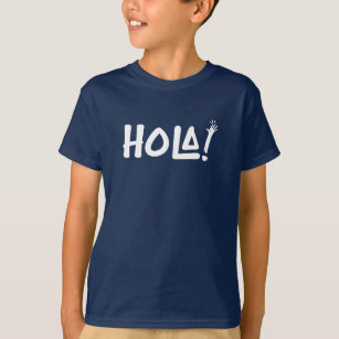 Camiseta Hola Espanhol - Tipografia Simples