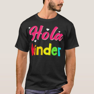 Camiseta Hola Kinder de volta à escola Jardim de Infância E