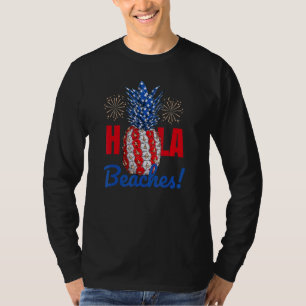 Camiseta Hola Pega Abacaxi Patriótico Com Fogos De Artifíci