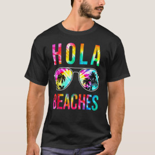 Camiseta Hola Praias Óculos De Sol Tie Dye Férias De Praia