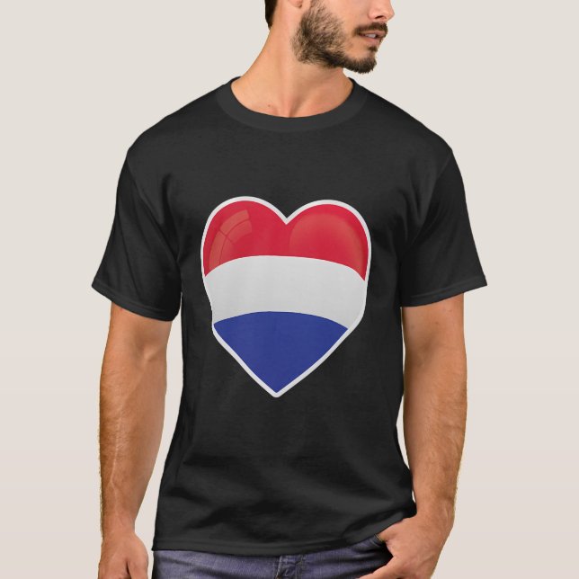 Camiseta Holanda do Coração Mulheres Homens Meninos Dut (Frente)