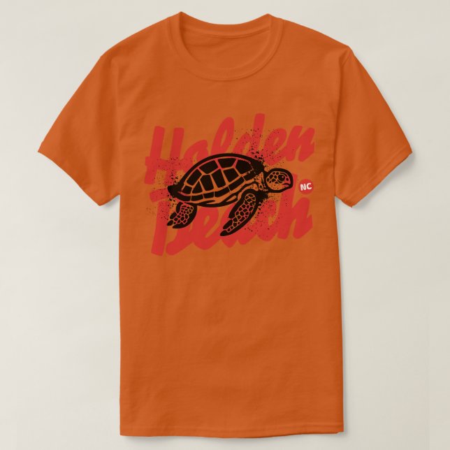 Camiseta Holden Beach North olina Sea Turtle (Frente do Design)