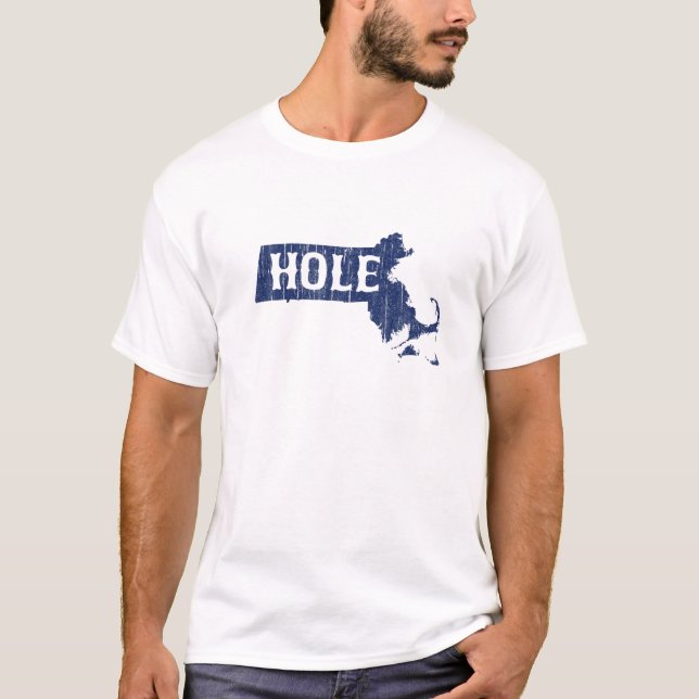 Camiseta Hole Massachusetts State Funny New England (Frente)